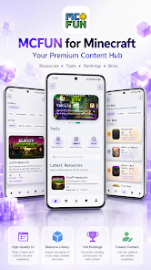 MCFUN app resource center preview